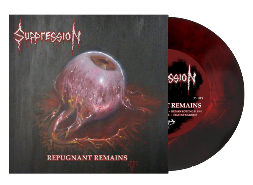 Suppression - Repugnant Remains 7" (red/smoke swirl vinyl) - Click Image to Close